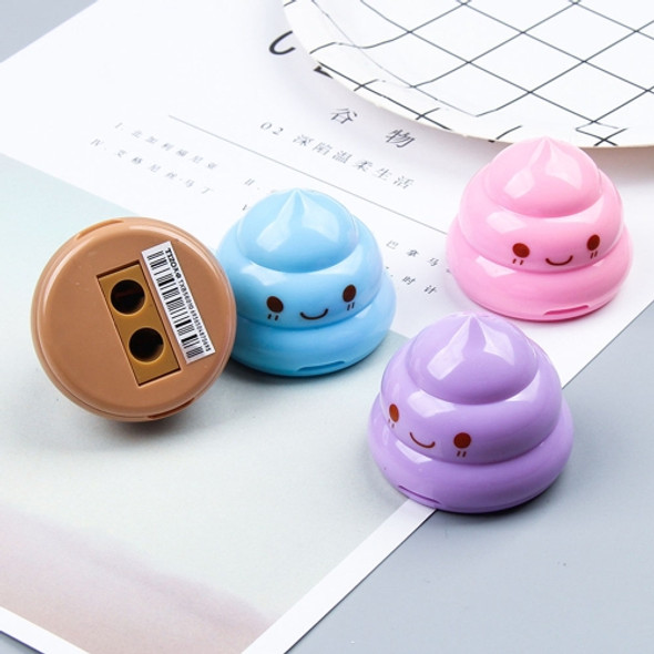 2 PCS Double Hole Stationery Cute Pencil Sharpeners Funny Emoji Poop Student Kids Gift School Supplies, Random Color