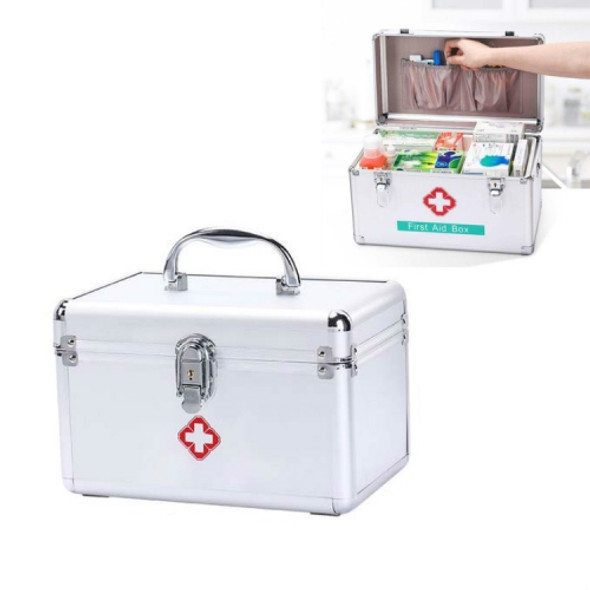 Emergency Aluminum Medicine Cabinet for Household Aluminum Alloy Medicine Box Enterprise, Size:10 inch Small(Silver)