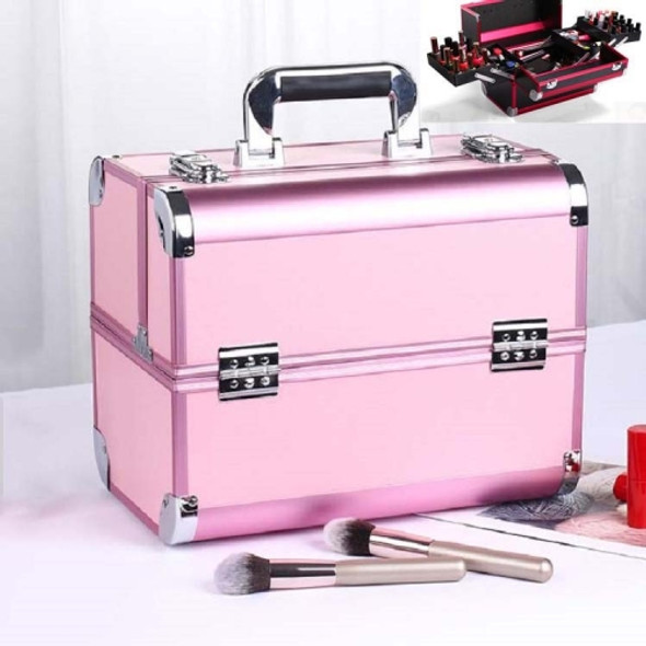 Professional Makeup Box Beauty Salon Manicure Toolbox, Color:Coral Powder