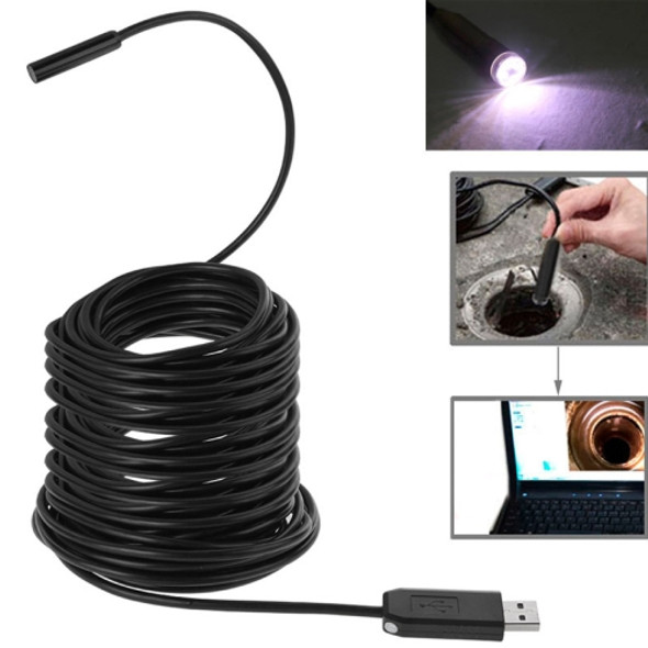 Waterproof USB Endoscope Inspection Camera with 6 LED, Length: 30m, Lens Diameter: 9mm(Black)