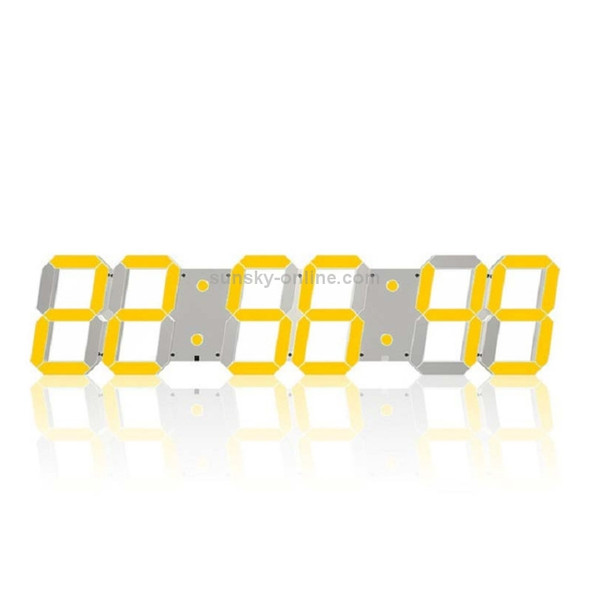 Multifunctional LED Wall Clock Creative Digital Clock US Plug, Style:Hollow Remote Control(Gold Font)