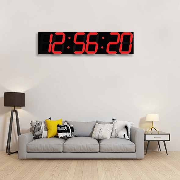 Multifunctional LED Wall Clock Creative Digital Clock US Plug, Style:Sealed Box Remote Control(Red Font)
