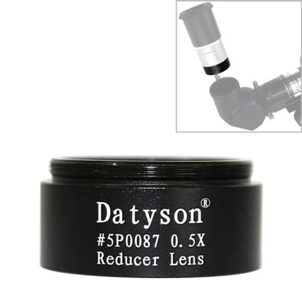 Datyson 5P0087 Fine Thread Astronomical Telescope Accessories 1.25 inch 0.5X Defocusing Lens Reducer(Black)