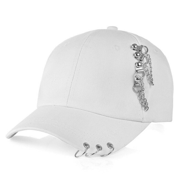 Personality Chain Hoop Baseball Cap(White)