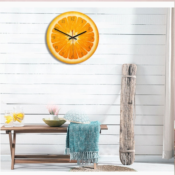 Fruit Orange Pattern Home Office Bedroom Decoration Acrylic Mute Wall Clock, Size : 28cm