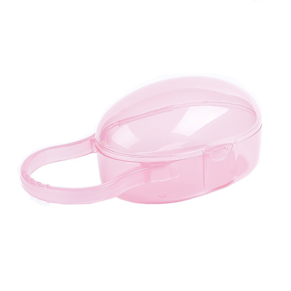Baby Pacifier Storage Box Portable Infants Soother Pacifier Travel Dust Box(Pink)