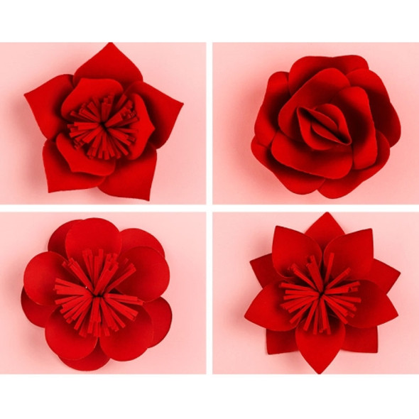 4 in 1 Flowers Creative Paper Cutting Shooting Props Flowers Papercut Jewelry Cosmetics Background Photo Photography Props