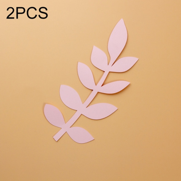 2 PCS Leaves 16x7cm Creative Leaves Paper Cutting Shooting Props Papercut Jewelry Cosmetics Background Photo Photography Props(Pink)