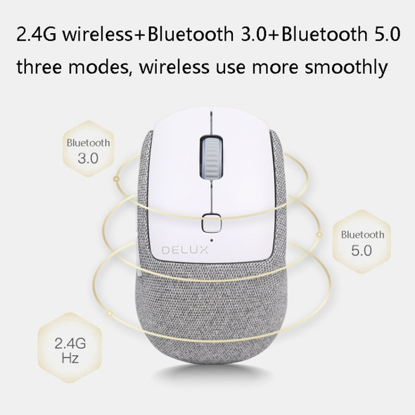 DELUX M520 8 KeysWireless Silent Bluetooth Mouse Multi-Mode Laptop Mouse