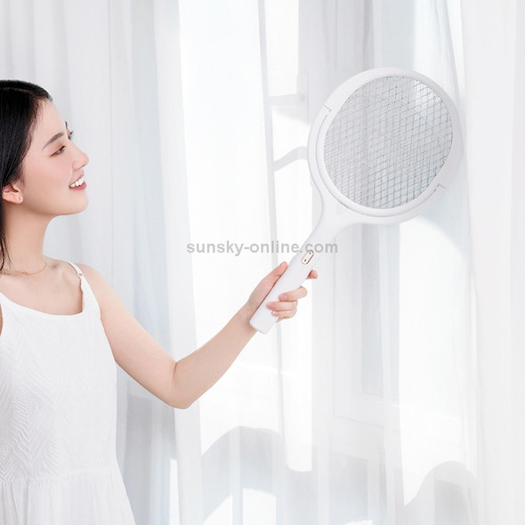 3 In 1 Adjustable Mosquito Killer Angle Electric Mosquito Swatter USB Rechargeable Household Mosquito Killer(White )