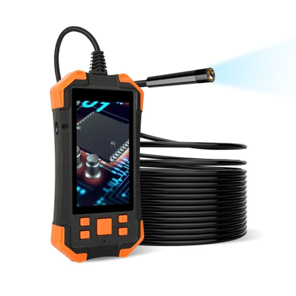 Y20 4.3 inch IPS Color Screen 7.9mm Dual Cameras Waterproof Hard Cable Digital Endoscope, Length:10m(Black Orange)