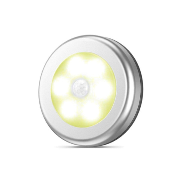 6 LED Home Wardrobe Smart Human Body Sensor Light, Light color: Warm Light (Silver)