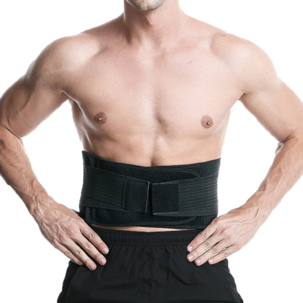 Webbing Breathable Waist Belt Squat Weightlifting Fitness Steel Plate Back Support Belt, Specification: XL(Black)