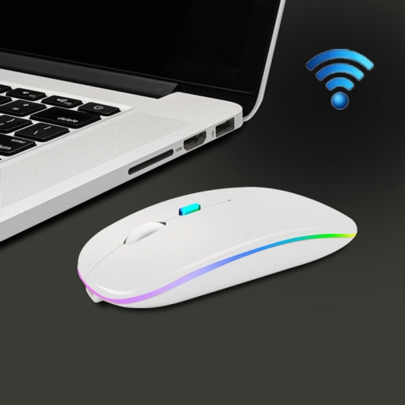 Y20 4 Keys Colorful Glow Charging Mute Mouse Notebook Game Wireless Mouse, Colour: 2.4G Version (White)
