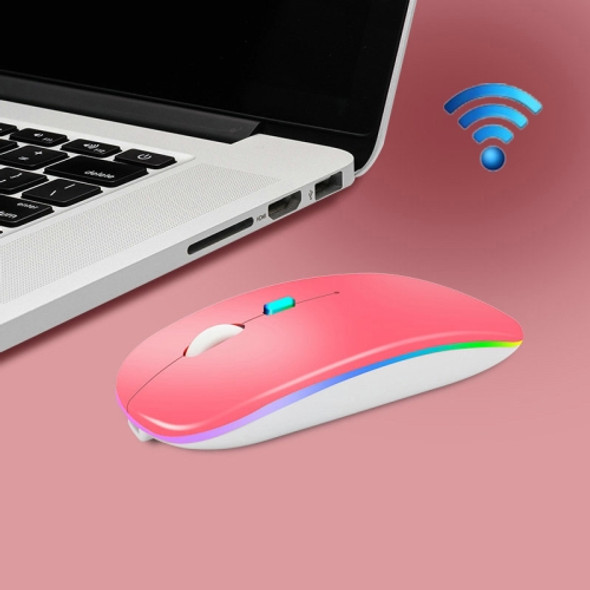 Y20 4 Keys Colorful Glow Charging Mute Mouse Notebook Game Wireless Mouse, Colour: 2.4G Version (Pink)