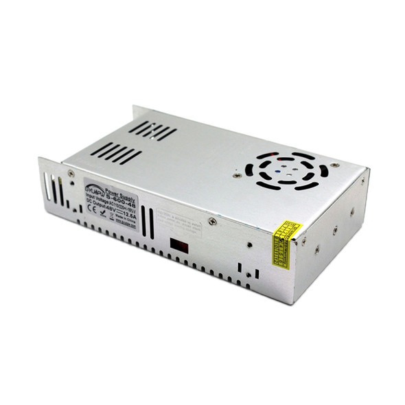S-600-48 DC48V 12.5A 600W Light Bar Regulated Switching Power Supply LED Transformer, Size: 215 x 115 x 50mm