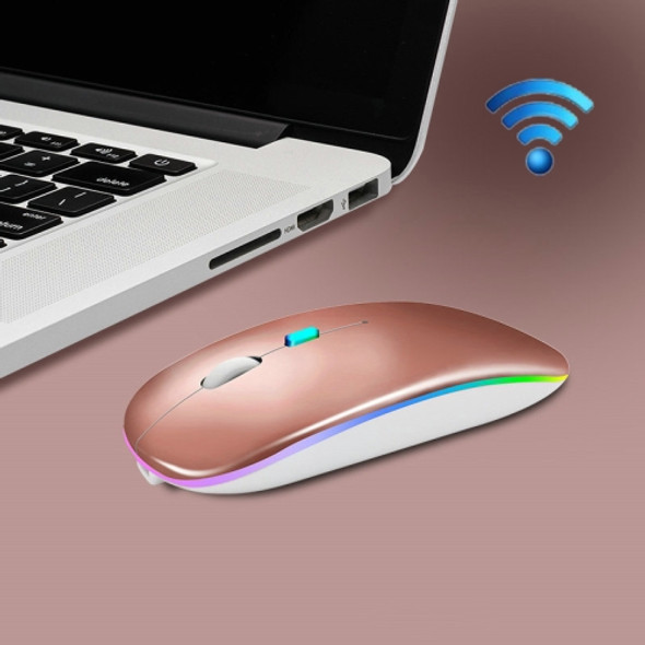 Y20 4 Keys Colorful Glow Charging Mute Mouse Notebook Game Wireless Mouse, Colour: 2.4G Version (Gold)