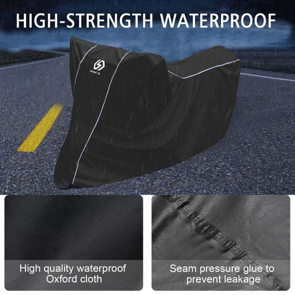 WUPP CS-1410A3 Motorcycle Thickened Oxford Cloth All-inclusive Waterproof Sun-proof Protective Cover, Size:L(Black)
