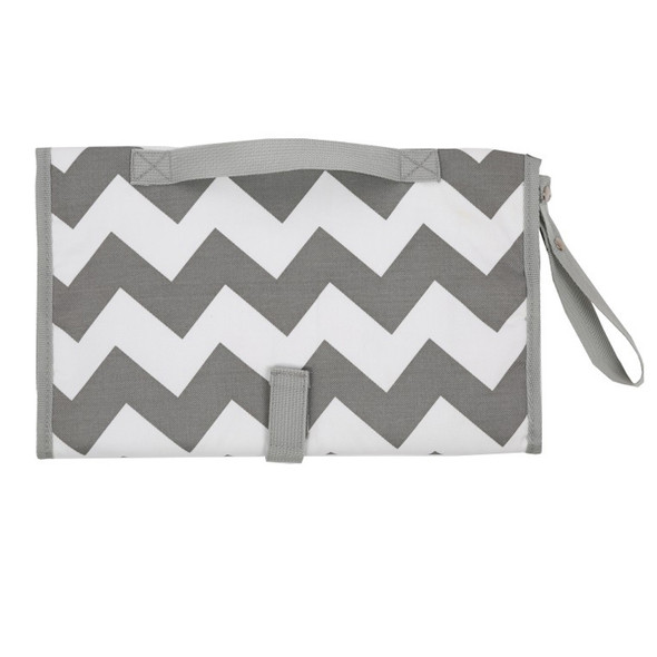 Portable Baby Changing Mat Multifunctional Baby Changing Table Waterproof Bag(Gray Waves )