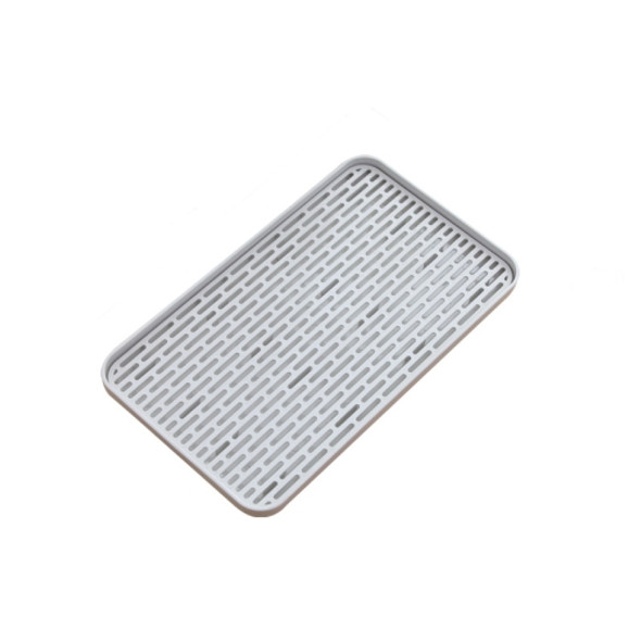 Multifunctional Large Drain Tray Creative Tray Plastic Dinner Plate Double Drain Basket(Light Grey)