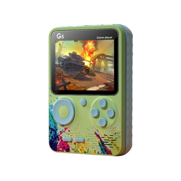 G5 Retro Children Macaron Handheld Game Console Color Screen Built-In 500 Games, Style: Single (Green)