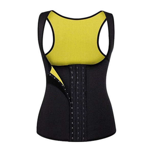 U-neck Breasted Body Shapers Vest Weight Loss Waist Shaper Corset, Size:XXXXXL(Black Yellow)