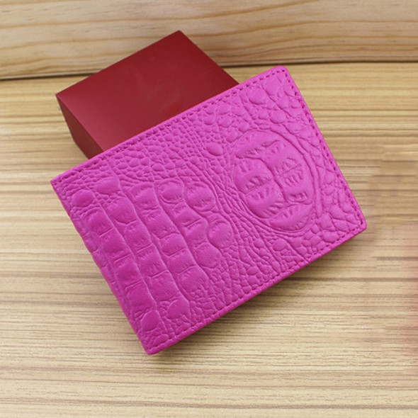 Crocodile Pattern Driver License Cover Universal Driver License Holder Card Slot ID Card Holder(Rose Red)