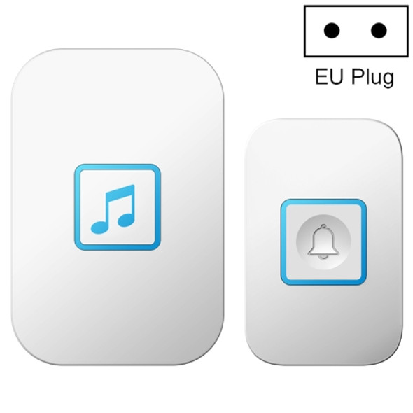 CACAZI A86 Electronic Music Remote Control Doorbell One For One AC Wireless Doorbell, Style:EU Plug(White)