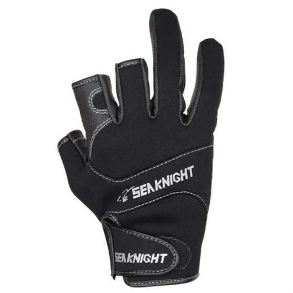 SeaKnight SK03 Fishing Gloves Waterproof Breathable Lure Anti-skid Wear-resistant Fishing Equipment, Size:XL (Black)