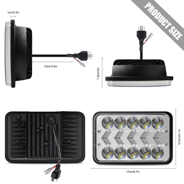 DC9-30V / 200W / 20000LM / IP67 5 inch Truck Running Water Turn Signal LED Dynamic Blinker Side Light