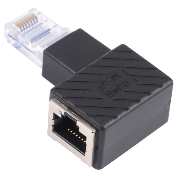 RJ45 Male to Female Converter 90 Degrees Extension Adapter for Cat5 Cat6 LAN Ethernet Network Cable