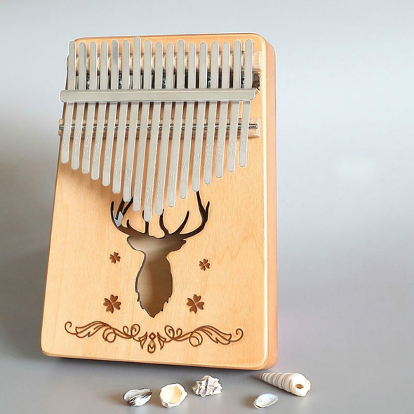 17-tone Kalimba Portable Thumb Piano, Style:Spruce-Classic Deer