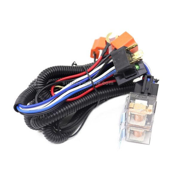 12V 2-lamp Car Headlight Modification Wiring Harness Brightener Cable