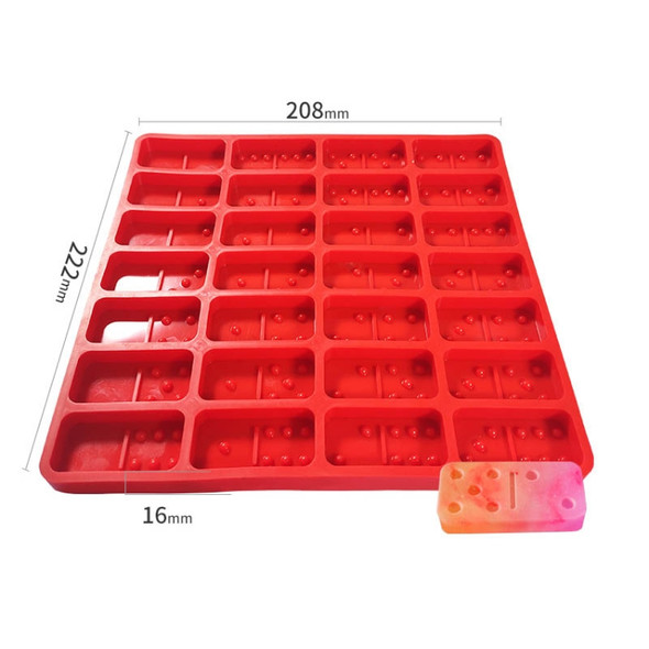 Domino Epoxy Silicone Mold DIY Fondant Cake Decoration, Model Number:SX-BH-109(Red)