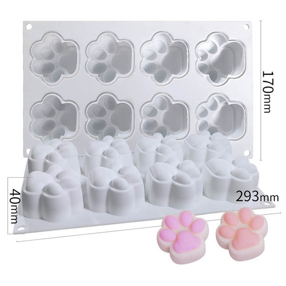 DIY Animal Claw Shape Candle Glue Cake Jelly Pudding Silicone Mold, Specification: 8 Large Cat Claws