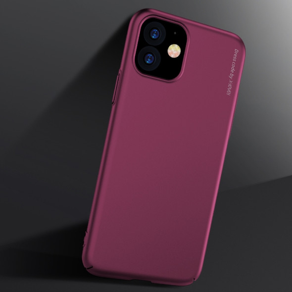 For iPhone 11 X-level Knight Series Ultra-thin All-inclusivePU Case(Wine Red)