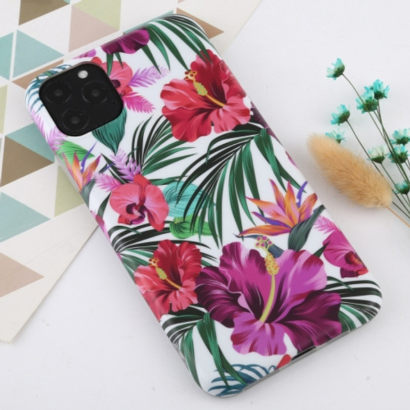 For iPhone 11 Pro Max Flower Pattern TPU Protecitve Case(Big Red Flower)