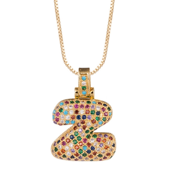 Micro-inlaid Colorful Zircon 26 English Letters Necklace(Z)