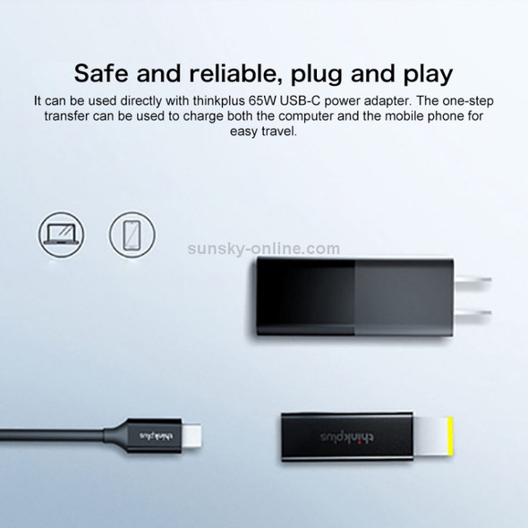 Lenovo thinkplus USB-C / Type-C to Slim Square Port Adapter (Black)