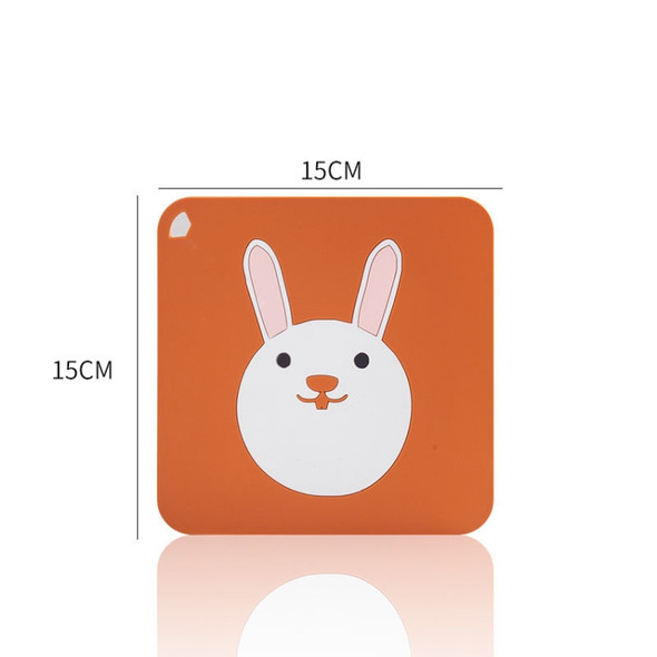 10 PCS Anti-scald and Heat-resistant Placemats Home Waterproof and Oil-proof Table Mats Silicone Coasters, Size:Large, Style:Bunny