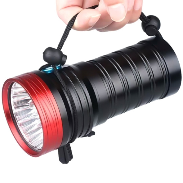 3 Gears, DB18 18xT6, Luminous Flux: 5400lm LED Flashlight, Without Battery (Red Black)