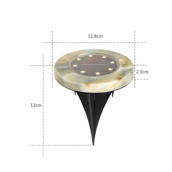 4 PCS Outdoor IP65 Waterproof Solar Powered Imitation Marble LED Underground Light Villa Garden Courtyard Lawn Decorative Spotlight