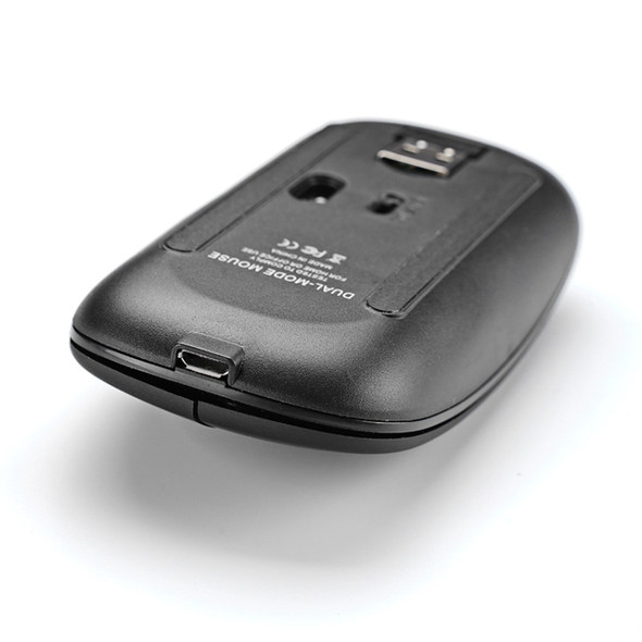 DUX DUCIS 2.4G + Bluetooth 5.2 1600DPI Ultrathin Mute Rechargeable Dual Mode Wireless Bluetooth Mouse(Black)