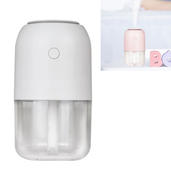 Colorful Car Portable Round USB Humidifier, Style: Rechargeable (White)