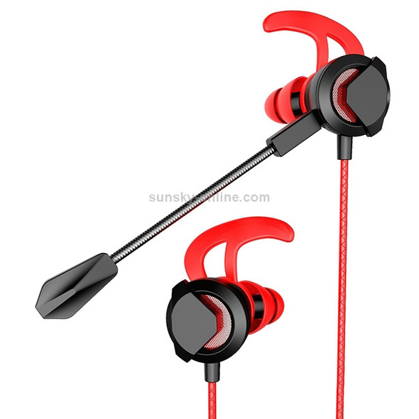 G1 1.2m Wired In Ear 3.5mm Interface Stereo Earphones Video Game Mobile Game Headset With Mic, Impulse Version Packaging (Red)