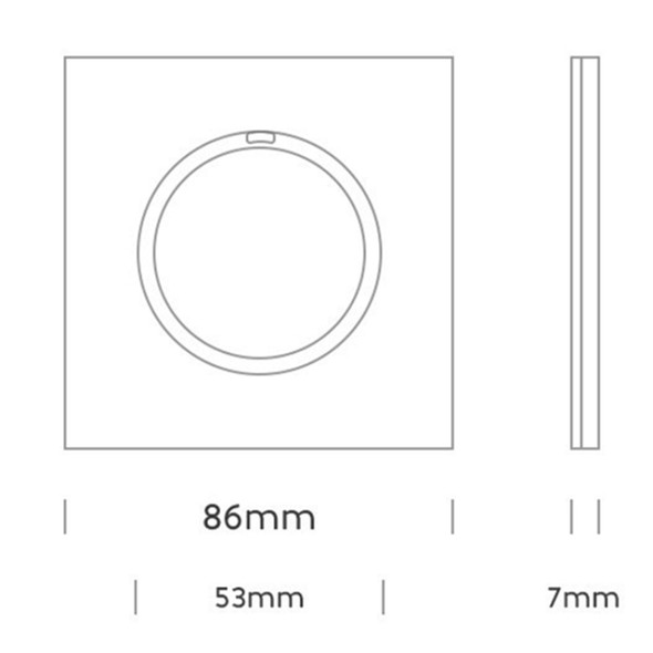 86mm Round LED Tempered Glass Switch Panel, Gold Round Glass, Style:Telephone-Computer Socket