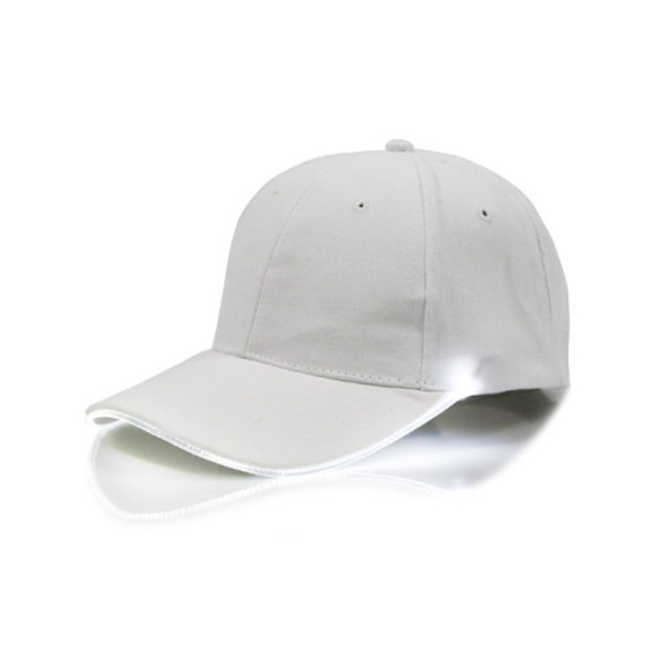 LED Luminous Baseball Cap Male Outdoor Fluorescent Sunhat, Style: Battery, Color:White Hat White Light