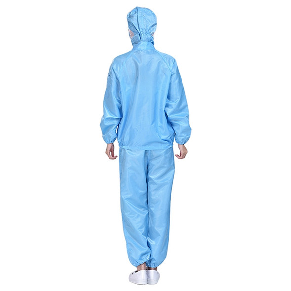 Striped Anti-static Split Hood Dust-proof Work Suit, Size:L(Blue)