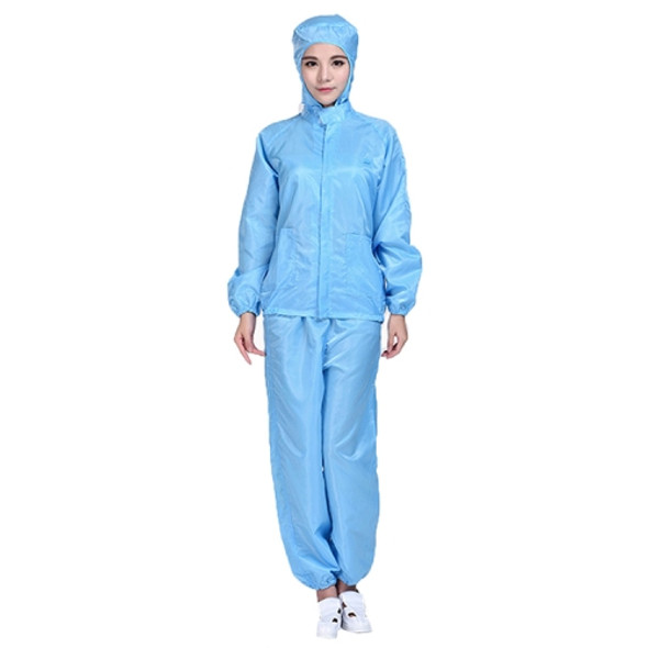 Striped Anti-static Split Hood Dust-proof Work Suit, Size:L(Blue)