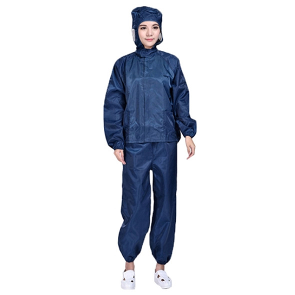 Striped Anti-static Split Hood Dust-proof Work Suit, Size:M(Navy Blue)